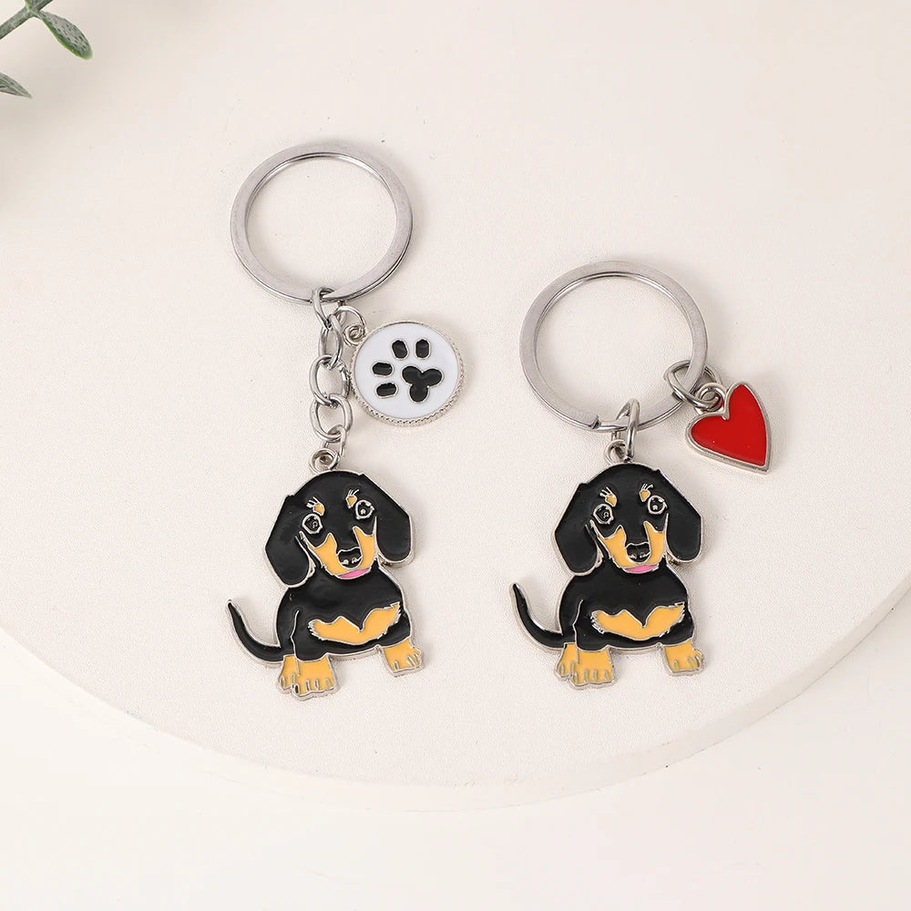 Charming Dachshund & Bulldog Dog Keychains - Perfect Pet Lover Gifts