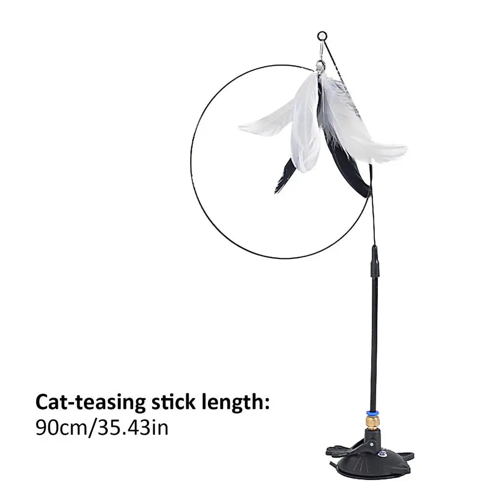Mystery Paw Suction Cup Feather Teaser Wand - Endless Fun for Your Feline!