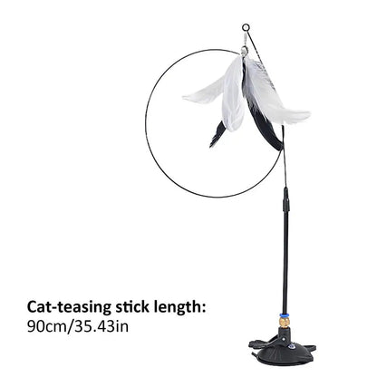 Mystery Paw Suction Cup Feather Teaser Wand - Endless Fun for Your Feline!