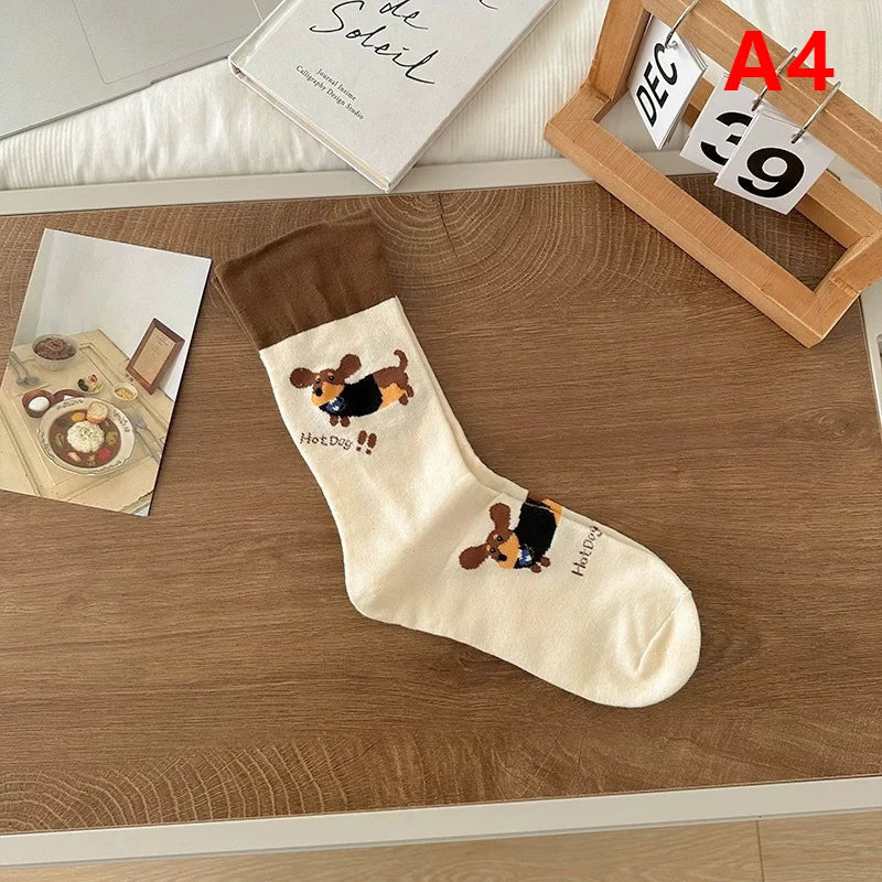 Playful Cartoon Sausage Dog Socks for Pet Lovers