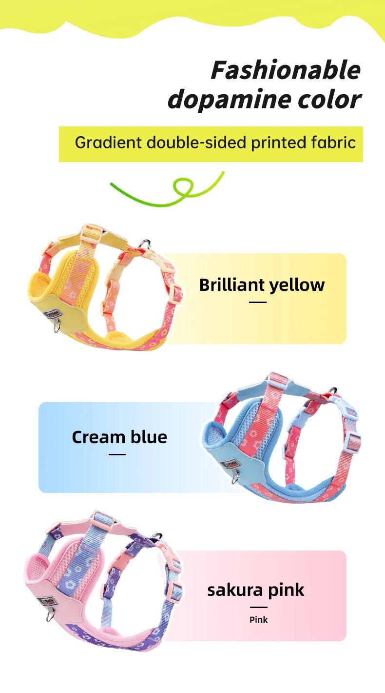 Mystery Paw Kawaii Summer Cooling Dog Harness & Leash Set