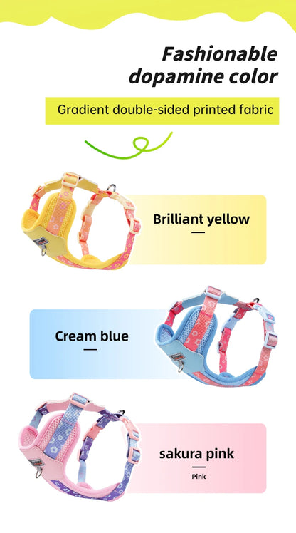 Mystery Paw Kawaii Summer Cooling Dog Harness & Leash Set
