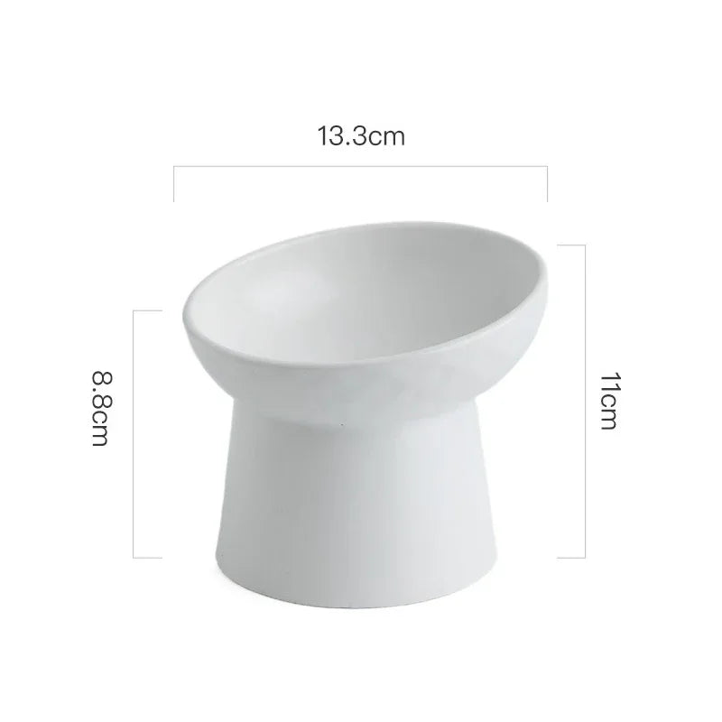 Nordic Style Elevated Ceramic Pet Bowls for Cats & Dogs