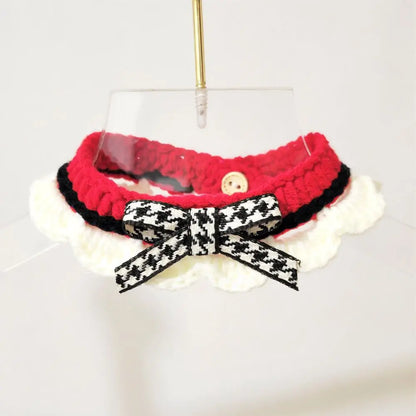 Hand-knitted Bow-knot Cat & Kitten Collar - Mystery Paw