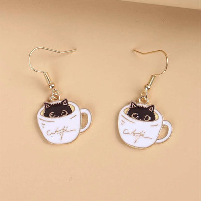 Vintage Black Pawprint Drop Earrings - Perfect Gift for Pet Lovers