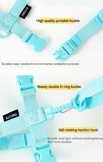 Mystery Paw Reflective H Shape Harness & Leash Set for Puppies & Cats