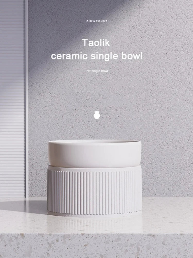 Elevated Ceramic Cat & Dog Bowl Feeder - Double Bowl Set
