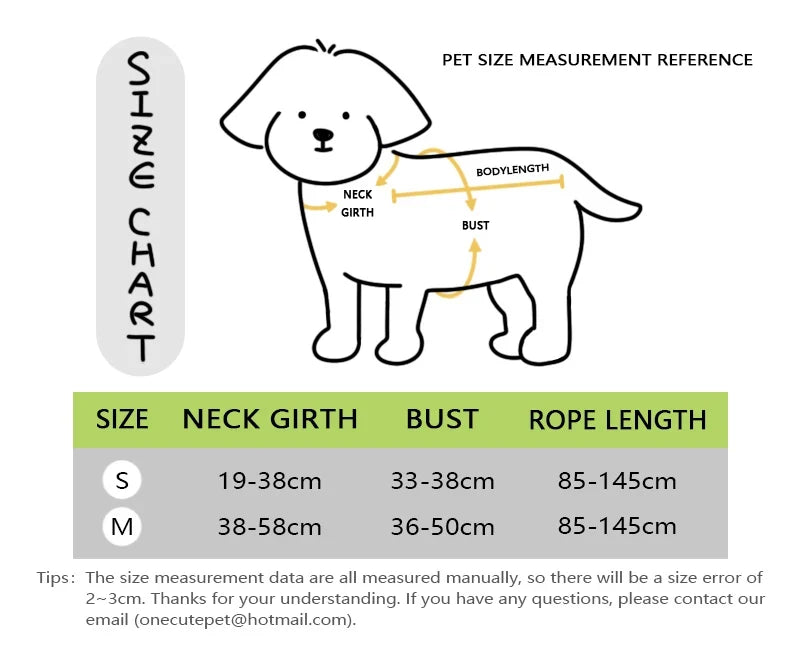 Mystery Paw Reflective H Shape Harness & Leash Set for Puppies & Cats