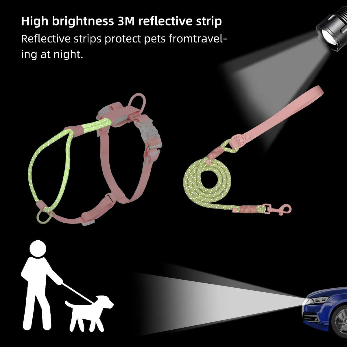 Kawaii Summer Cooling No-Pull Dog Harness & Leash Set - Stylish Comfort for Medium & Large Breeds