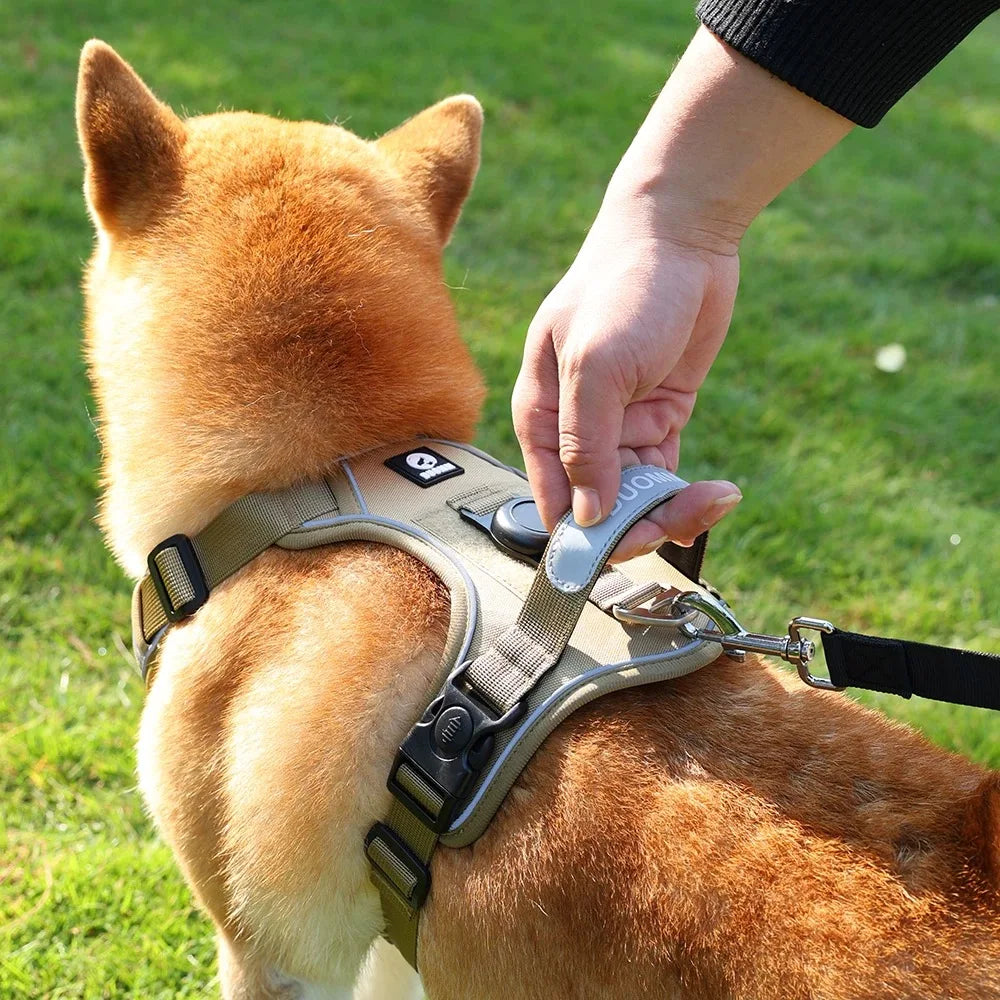No Pull Adjustable Reflective Dog Harness with Airtag Holder - Mystery Paw