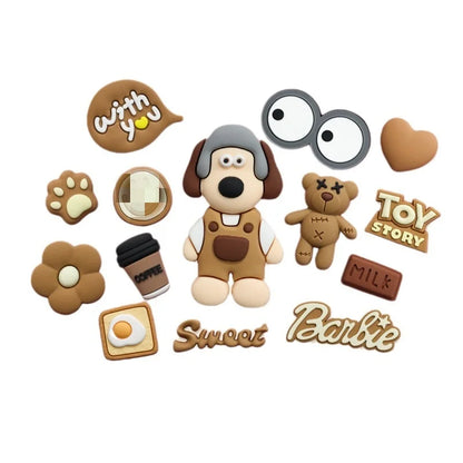 MINISO Cute Cartoon Dog & Bear Shoe Charms - DIY Your Footwear!