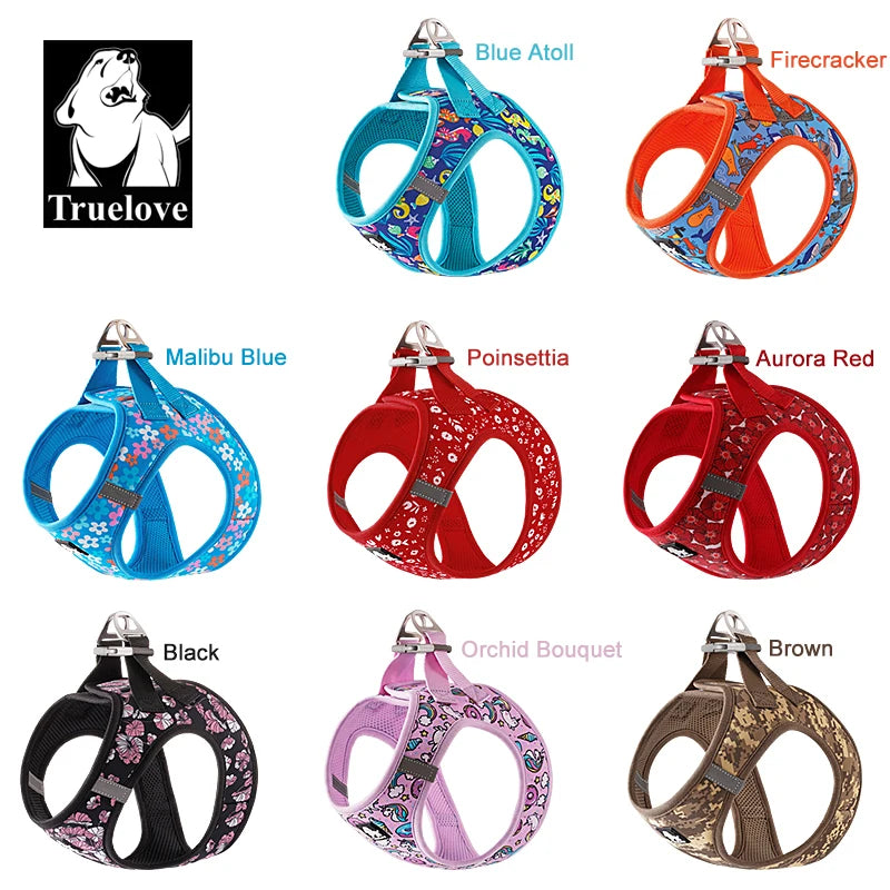Mystery Paw Reflective Air Mesh Harness for Small & Medium Pets