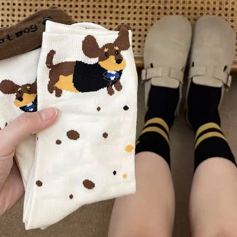 Playful Cartoon Sausage Dog Socks for Pet Lovers