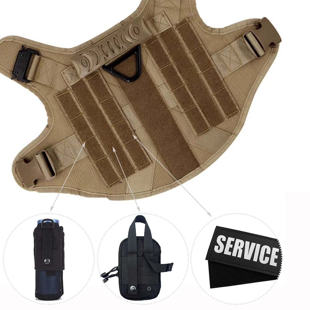 PETRAVEL Adjustable Military Grade Vest Dog Harness