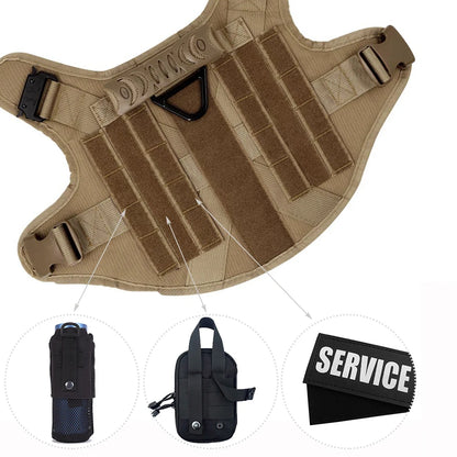 PETRAVEL Adjustable Military Grade Vest Dog Harness