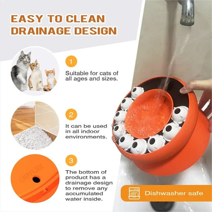 Interactive Cat Puzzle Feeder Bowl - Slow Down Mealtime Fun!