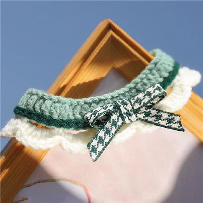 Hand-knitted Bow-knot Cat & Kitten Collar - Mystery Paw