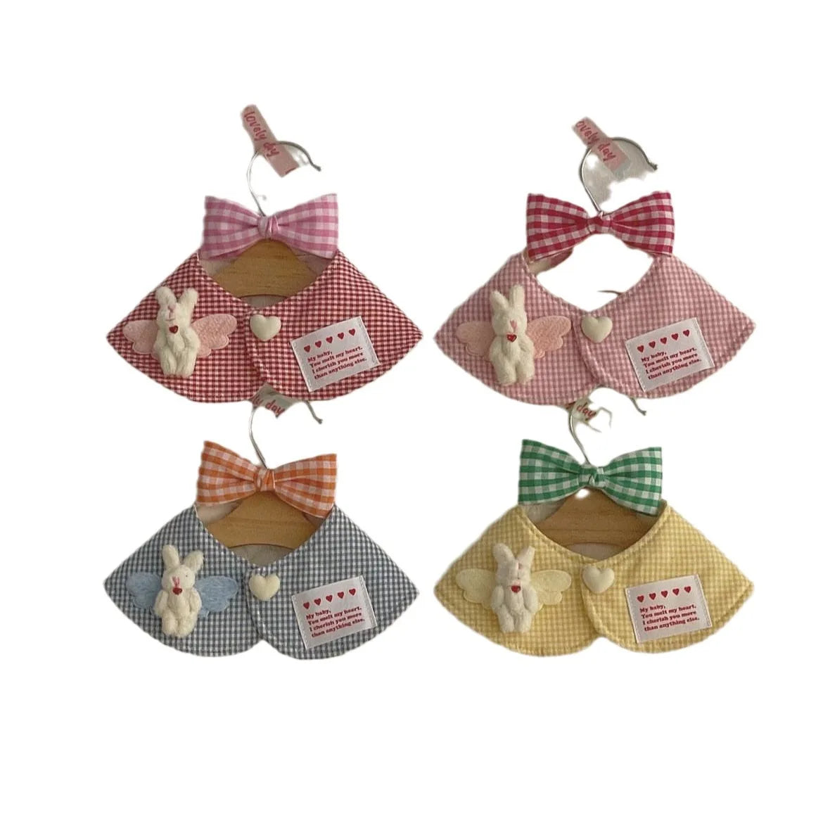 Mystery Paw Cute Plaid Rabbit Cape & Scarf for Small Dogs & Cats
