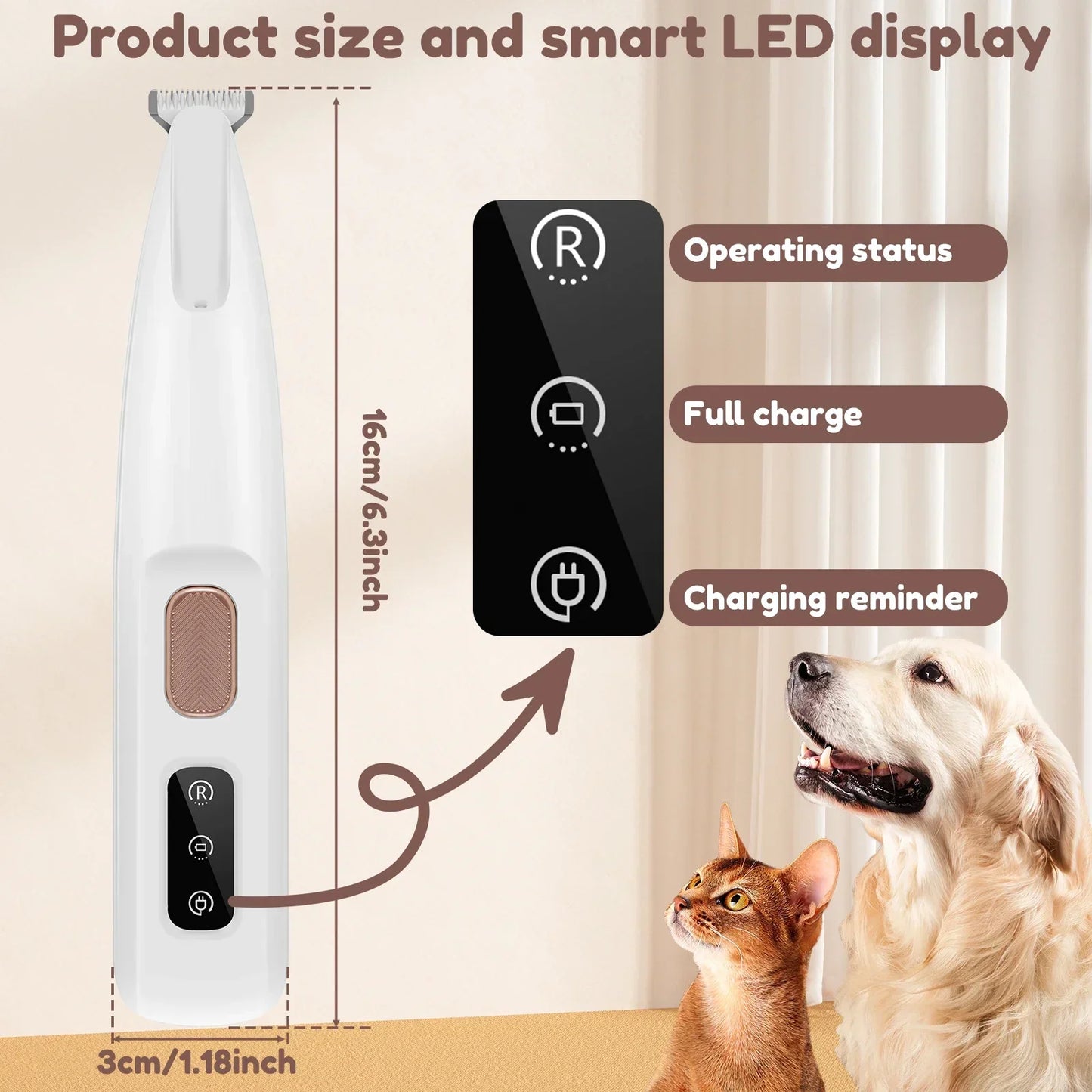 Mystery Paw LED Dog Paw Trimmer - Waterproof & Rechargeable Grooming Clippers