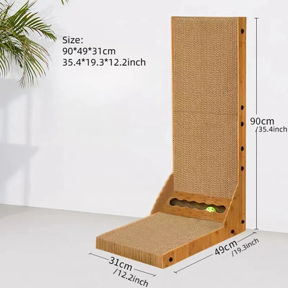 Mystery Paw Vertical Cat Scratcher Lounge with Interactive Ball Toy