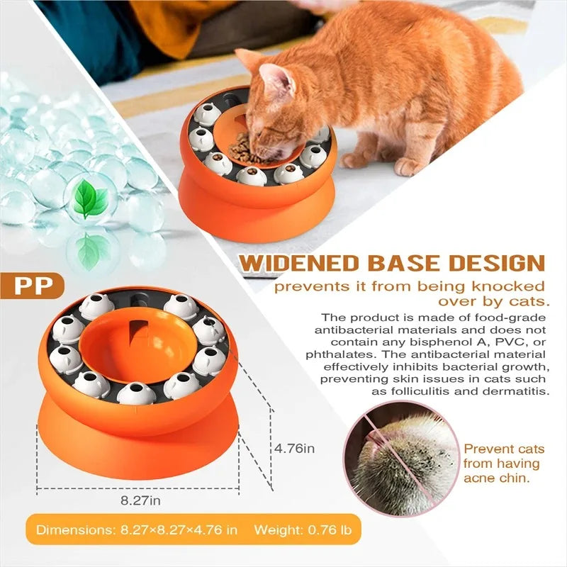 Interactive Cat Puzzle Feeder Bowl - Slow Down Mealtime Fun!