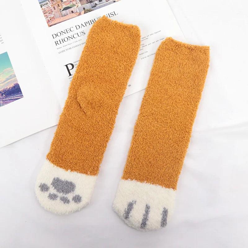 Kawaii Animal Paw Pattern Socks - Cozy 3D Dog & Cat Design
