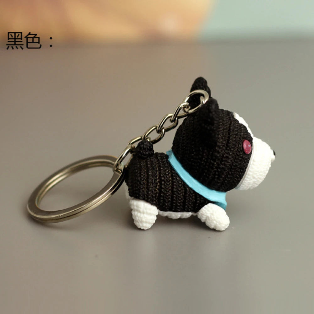 Cartoon Resin Dog Keychain - Cute & Trendy Pet Pendant