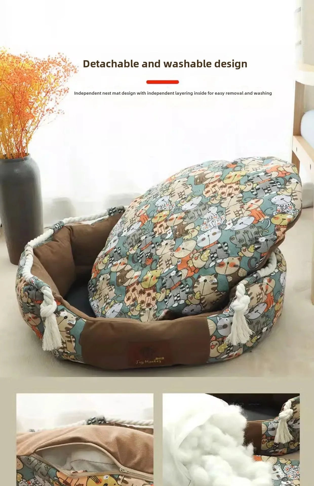 Mystery Paw's Cozy Kitten & Puppy Bed - Breathable Comfort