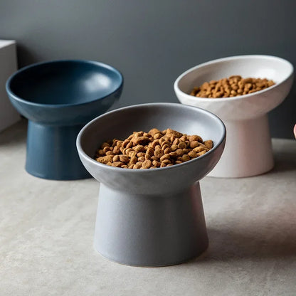 Nordic Style Elevated Ceramic Pet Bowls for Cats & Dogs