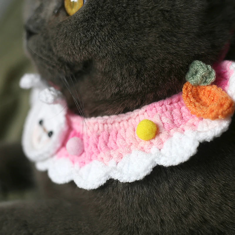 Cozy Wool Pet Necklaces & Collars for Cats and Small Dogs