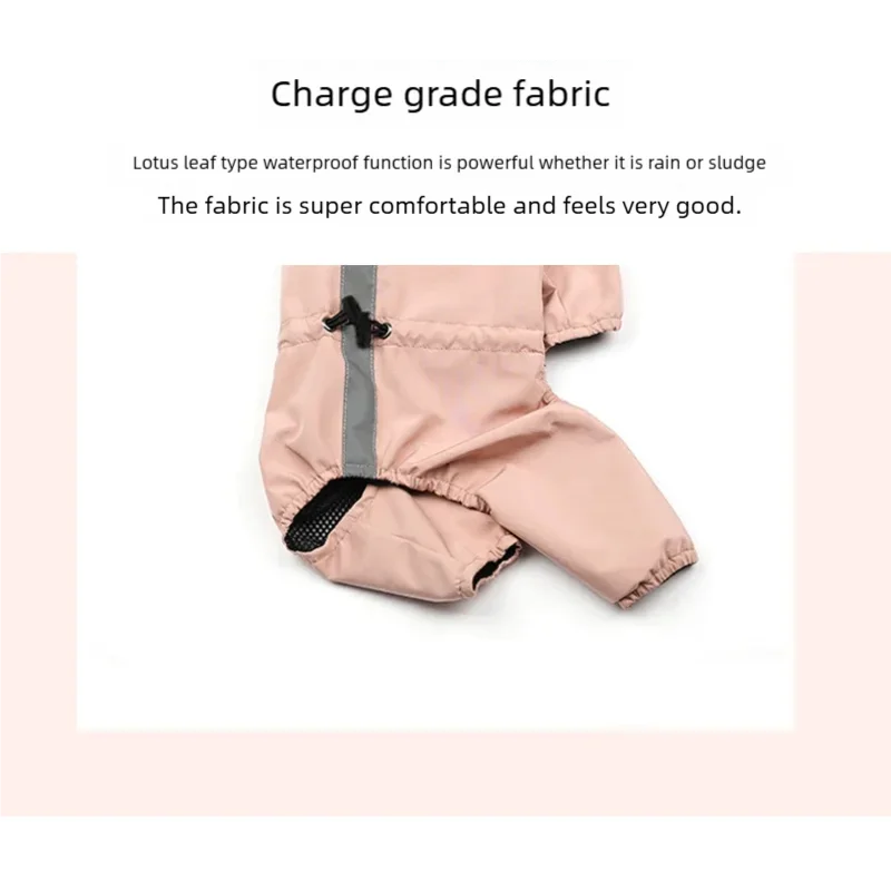 Mystery Paw Four-Legged Waterproof Dog Raincoat for Spring and Summer