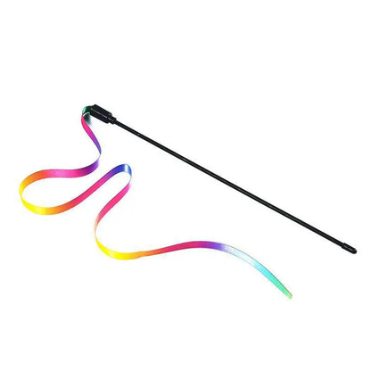 Mystery Paw Rainbow Cat Teaser Wand - Interactive Fun for Felines!