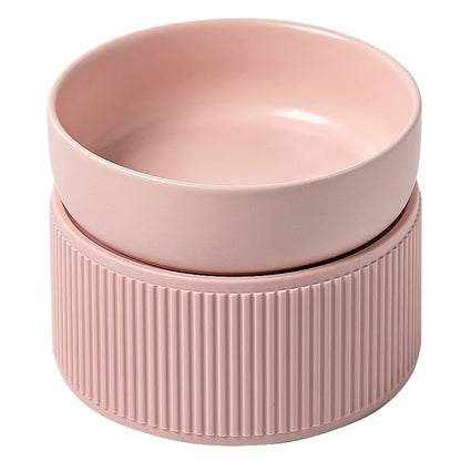 Elevated Ceramic Cat & Dog Bowl Feeder - Double Bowl Set