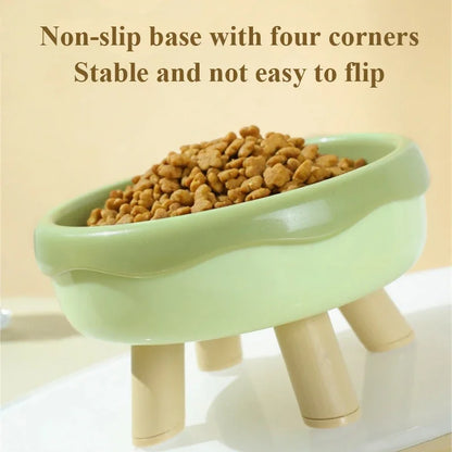 Colorful Tall Cat and Small Dog Feeding Bowl with Non-Slip Base