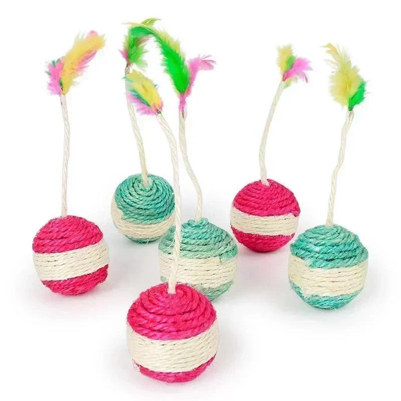 Mystery Paw Interactive Sisal Scratching Ball for Cats