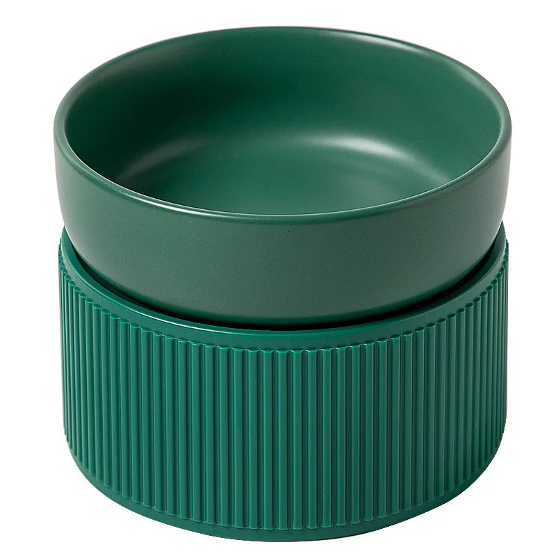 Elevated Ceramic Cat & Dog Bowl Feeder - Double Bowl Set
