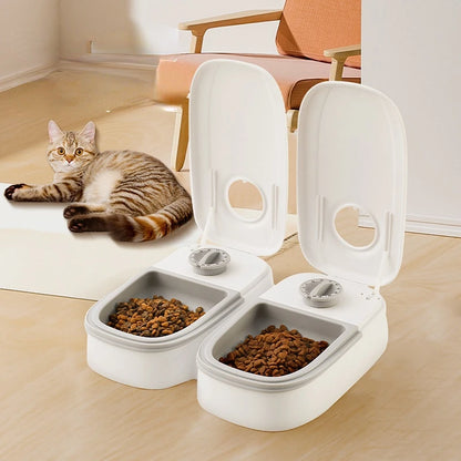 Koo Din Dual Bowl Automatic Pet Feeder with Ice Pack