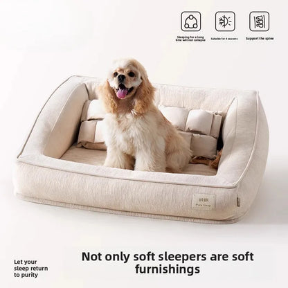 Premium All-Season Pet House: Soft Washable Bed for Small to Medium Dogs & Cats