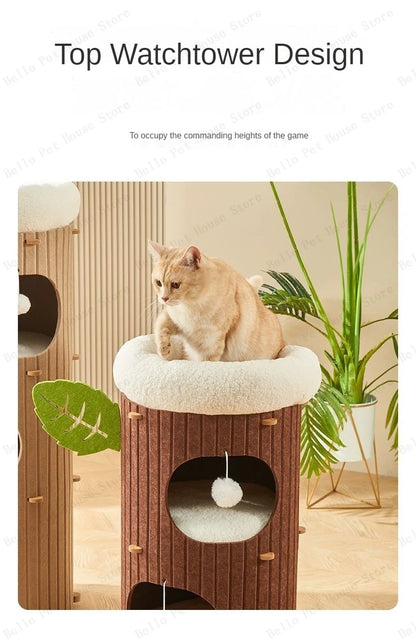 Mystery Paw Multi-layer Felt Cat Tree House & Scratcher