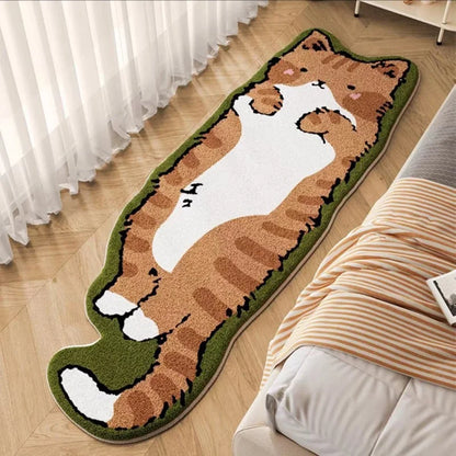 Mystery Paw Cartoon Cat-Shaped Bed Rug