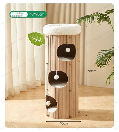 Mystery Paw Multi-layer Felt Cat Tree House & Scratcher