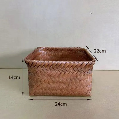 Stylish Plastic Woven Pet Toy Organizer with PU Handle