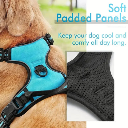 Mystery Paw No-Pull Dog Harness with Dual Leash Clips - Adjustable & Soft Padded