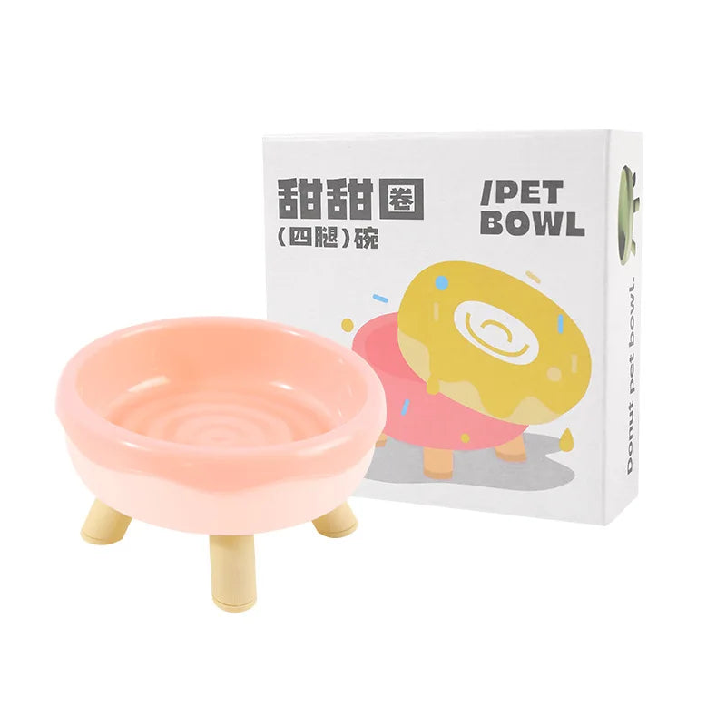Colorful Tall Cat and Small Dog Feeding Bowl with Non-Slip Base
