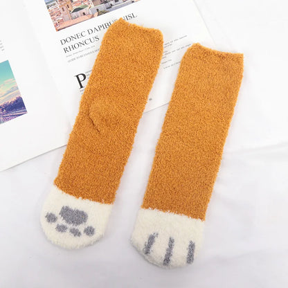 Kawaii Animal Paw Pattern Socks - Cozy 3D Dog & Cat Design