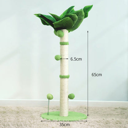 Mystery Paw Cat Scratching Tree with Sisal Rope & Interactive Toys - 65cm