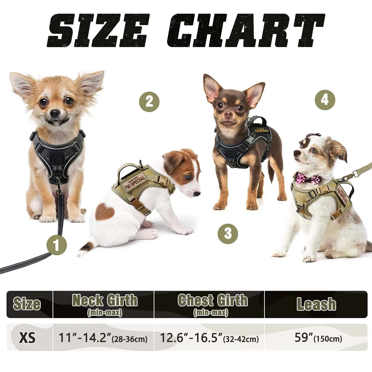 Tactical Reflective No-Pull Puppy Vest Harness - Mystery Paw