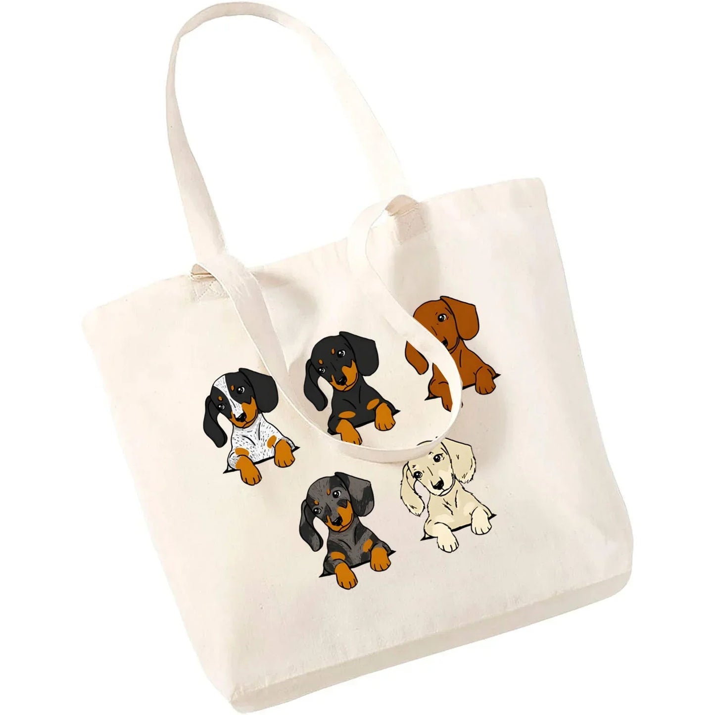 Cute Dachshund Canvas Tote Bag - Perfect for Dog Lovers!