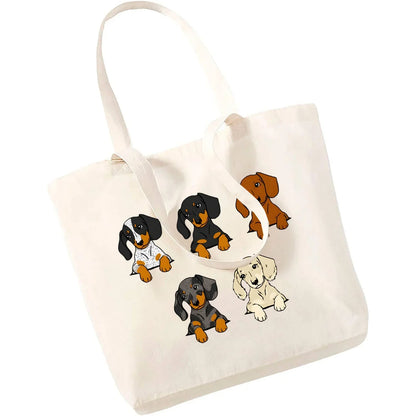 Cute Dachshund Canvas Tote Bag - Perfect for Dog Lovers!