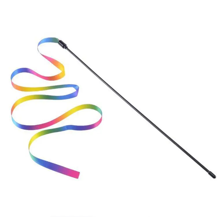 Mystery Paw Rainbow Cat Teaser Wand - Interactive Fun for Felines!